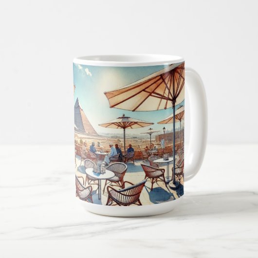 Mug Café au Caire Egypte Pyramides de Gizeh (Devant droit)