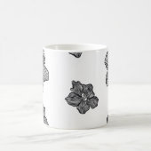 Mug café aux fleurs noires et blanches  (Centre)