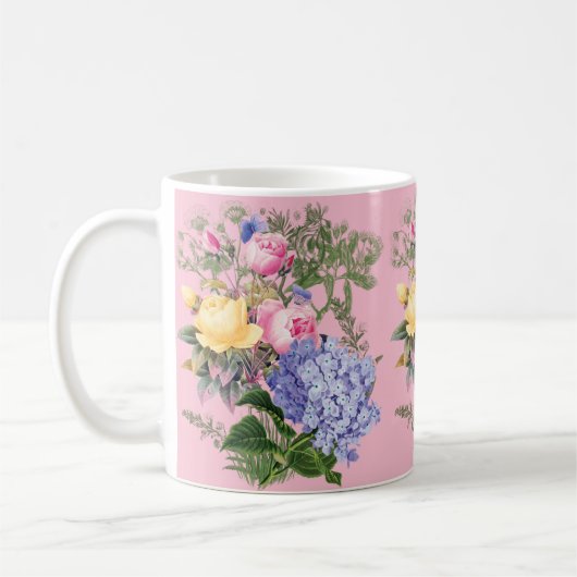 Mug café aux fleurs vintages (Gauche)