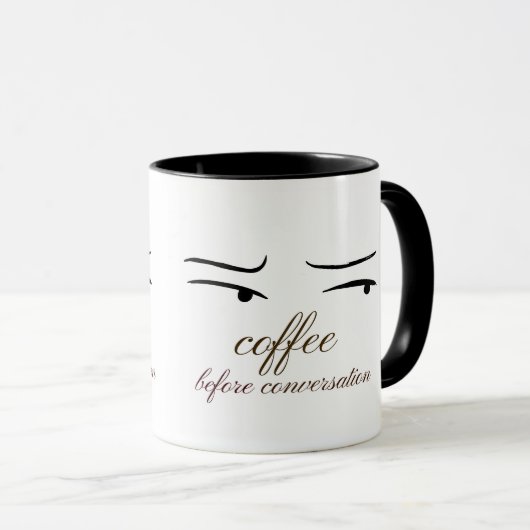 Mug Café avant conversation. (Devant droit)