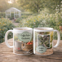 Café avant photo de jardin du matin jardinage