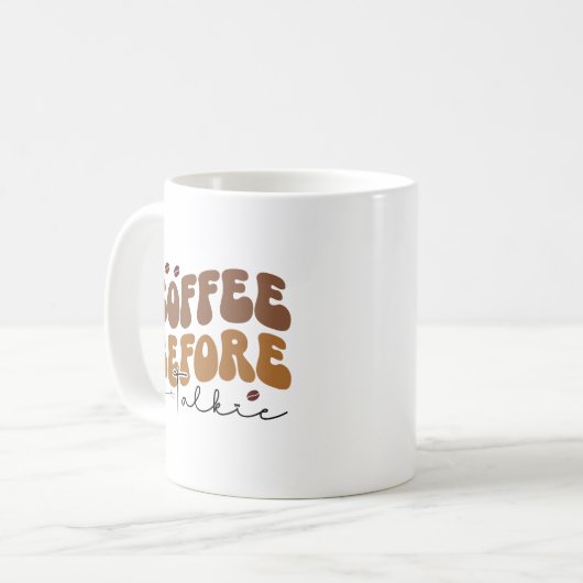 Mug Café avant Talkie Funny Retro Style de texte (Devant gauche)