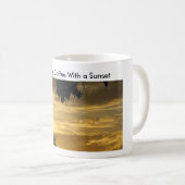 Mug Café Avec Coucher De Soleil (Devant droit)