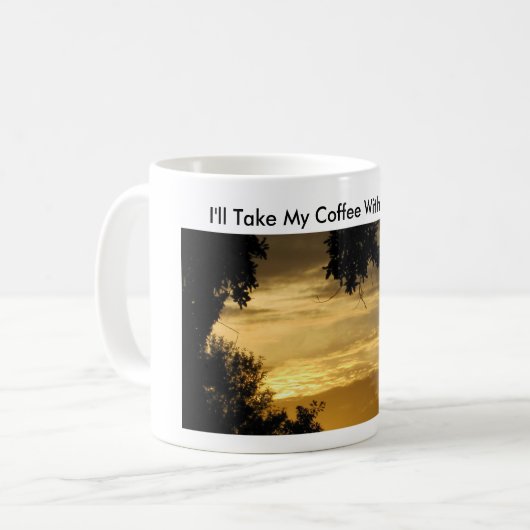 Mug Café Avec Coucher De Soleil (Devant gauche)