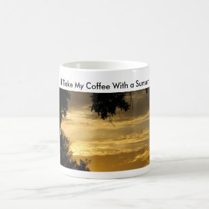 Mug Café Avec Coucher De Soleil