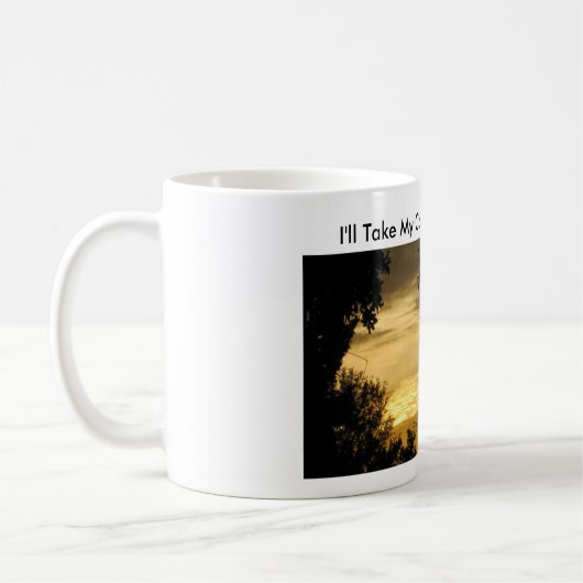 Mug Café Avec Coucher De Soleil (Gauche)