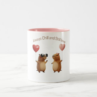 Mug Café avec Couple de Capybaras Mignons pour la