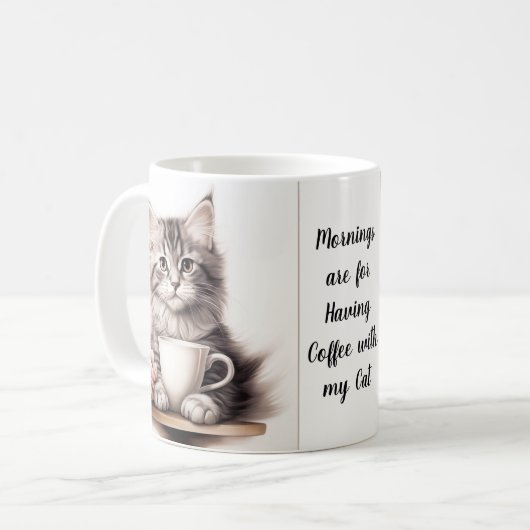 Mug Café avec mon chat (Devant gauche)