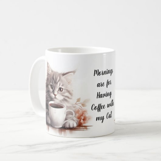 Mug Café avec mon chat (Devant gauche)