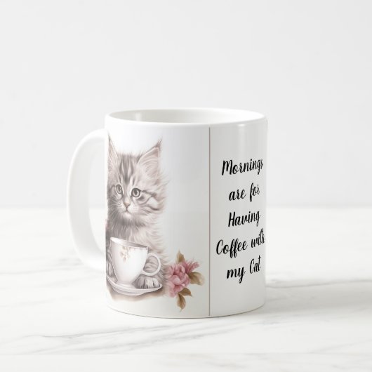 Mug Café avec mon chat (Devant gauche)