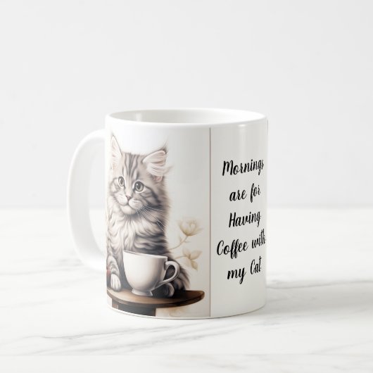 Mug Café avec mon chat (Devant gauche)