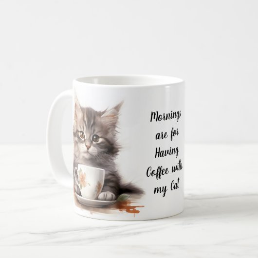 Mug Café avec mon chat (Devant gauche)