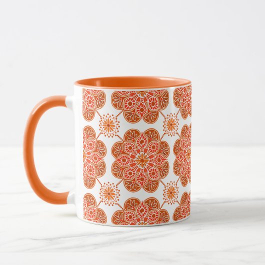 Mug café avec motif rouge et orange (Gauche)