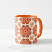 Mug café avec motif rouge et orange (Devant droit)
