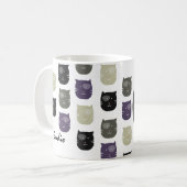 Mug Café avec Nom et Visage de Chat Chaton Mignon (Devant gauche)