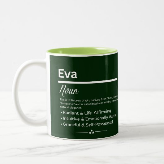 Mug Café avec Prénom Personnalisé Eva Significatio (Gauche)