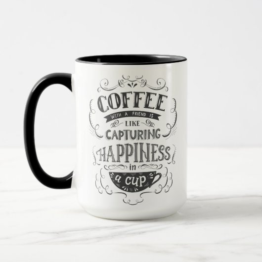 Mug Café avec un ami | Bonheur dans une Coupe (Gauche)