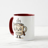Mug Café Awake Cute Sleepy Coffee Mascot Illustration (Devant gauche)