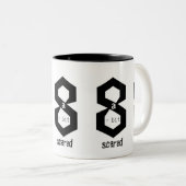 Mug Café Bicolore 8 Bits Légèrement Effrayé (Devant droit)