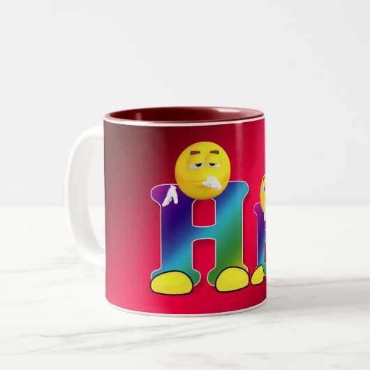 Mug café bicolore au coeur clair (Devant gauche)