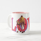 Mug Café Bicolore LOVE Camel (Devant gauche)