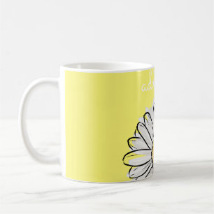 Mug café blanc et jaune personnalisé