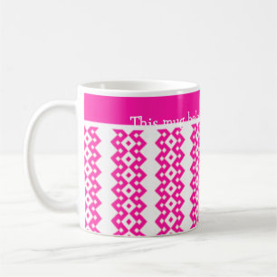 Mug café blanc personnalisé, Candy rose géométriqu