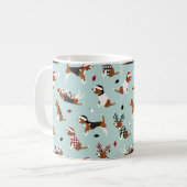 Mug café bleu Beagle de Noël (Devant gauche)