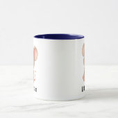 Mug Café Bleu Deux Tons Souris Rêveuse Mignonne (Centre)