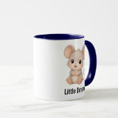 Mug Café Bleu Deux Tons Souris Rêveuse Mignonne (Devant droit)