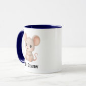 Mug Café Bleu Deux Tons Souris Rêveuse Mignonne (Devant gauche)