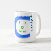 Mug Café bleu et vert (Devant droit)