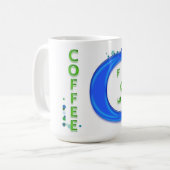 Mug Café bleu et vert (Devant gauche)