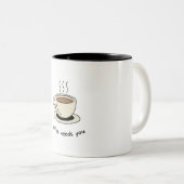 Mug café Brown et beige simple (Devant droit)