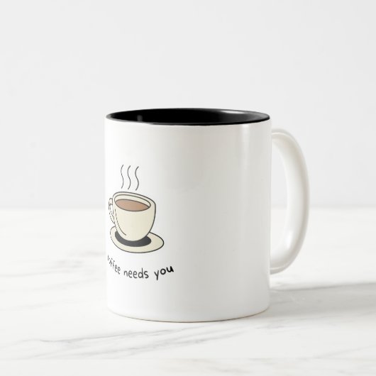 Mug café Brown et beige simple (Devant droit)