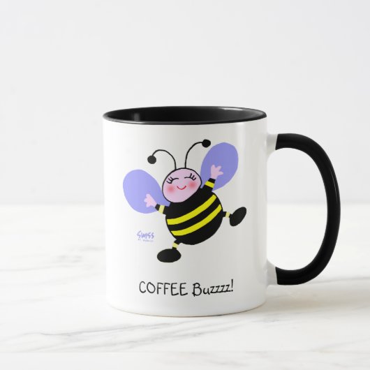 Mug Café Buzz Bumblebee Caffeine Addict mignon (Droite)