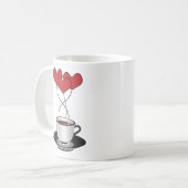 Mug Café, Café Arabica, Café Noir, Coeurs (Devant gauche)