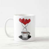 Mug Café, Café Arabica, Café Noir, Coeurs (Gauche)