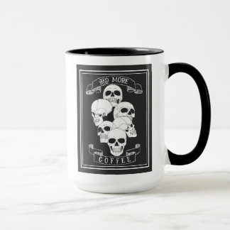 Mug Café Café et Plus de Café Crânes avec Texte