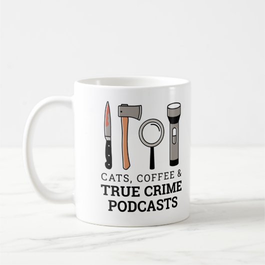 MUG CAFÉ, CAFÉ ET PODCASTES DE CRIME VRAI OUTIL DE CRI (Gauche)