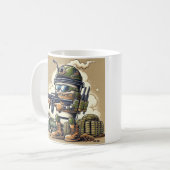 Mug Café Café Patriotique Caffiné et prêt au combat (Devant gauche)