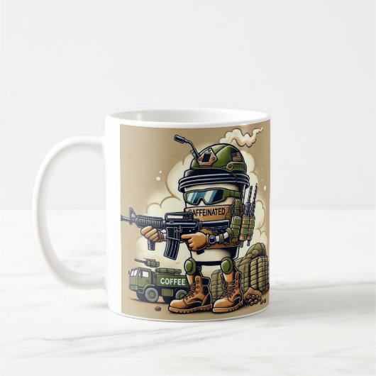 Mug Café Café Patriotique Caffiné et prêt au combat (Gauche)