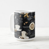 Mug Café Cappuccino Mocha Typographie Art Découpage (Devant gauche)