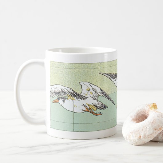Mug Café Carreau Faux Mouettes Vintage (Avec donut)