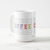 Mug CAFÉ (c'est tout ce dont vous avez besoin) - Un Mi (Devant gauche)