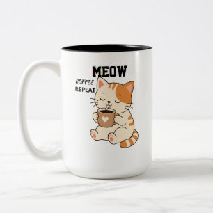 Mug Café Chat Mignon Répéter – Amour de Chat Drôle