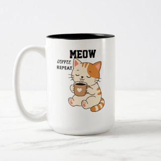 Mug Café Chat Mignon Répéter – Amour de Chat Drôle