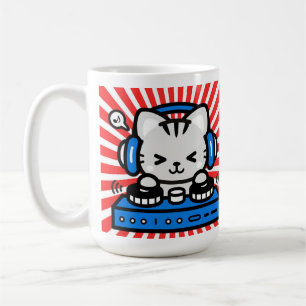 Mug Café Chaton DJ Mignon Kawaii Amoureux de Musiq