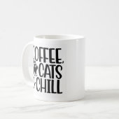 Mug Café, Chats & Chill - Noir (Devant gauche)