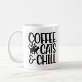 Mug Café, Chats & Chill - Noir (Gauche)